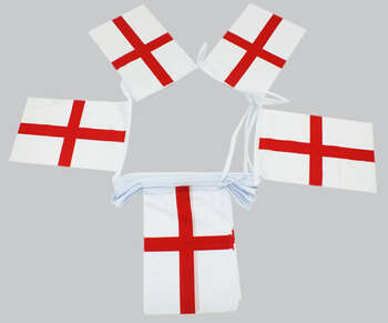 ENGLAND ST GEORGE FLAGGSPEL 20 METER LÅNGT MED 32 FLAGGOR