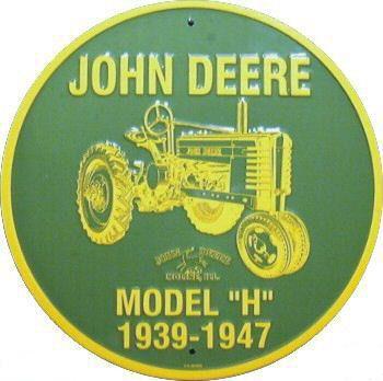 JOHN DEERE MODEL H PLÅTSKYLT 30cm