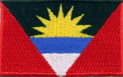 ANTIGUA OCH BARBUDA TYGMÄRKE 65x38mm