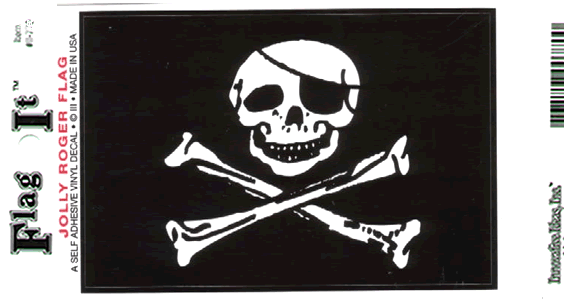 DÖSKALLE JOLLY ROGER DEKAL 203X127MM