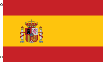 SPANIEN FLAGGA MED STATSVAPNET 150x90CM