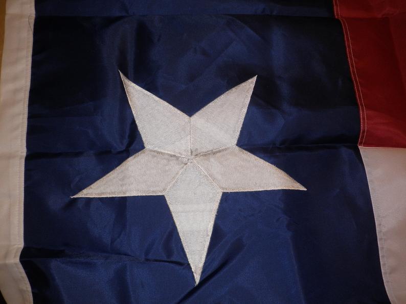 TEXAS FLAGGA MED BRODERAD STJÄRNA OCH SYDDA STRIPES 150x90cm