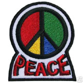 PEACE TYGMÄRKE 75x65mm