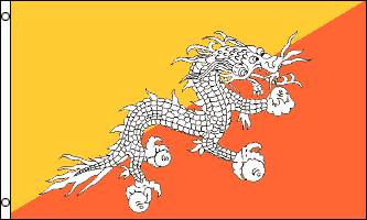 BHUTAN FLAGGA 150X90CM