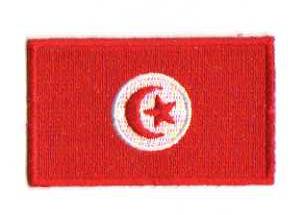 TUNISIEN TYGMÄRKE 65x38mm