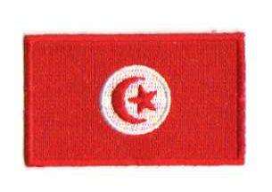 TUNISIEN TYGMÄRKE 65x38mm