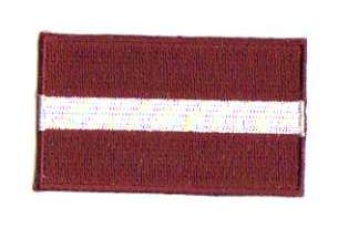 LETTLAND TYGMÄRKE 65x38mm