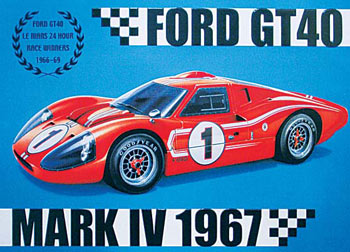 FORD GT40 1967 PLÅTSKYLT 41x30cm