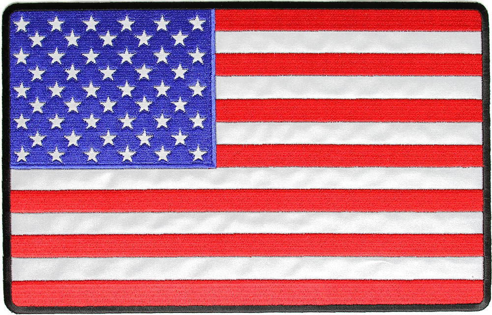 USA RYGGMÄRKE MED REFLEXTRÅD 255x160mm