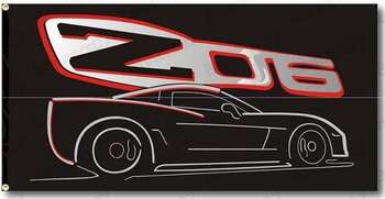CHEVROLET CORVETTE Z06 FLAGGA 120X60CM