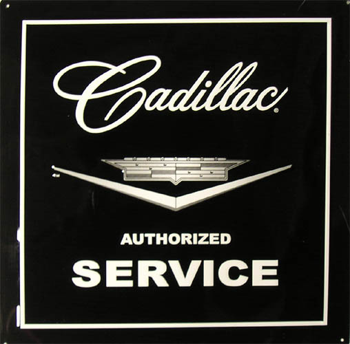 CADILLAC PLÅTSKYLT 36x36cm