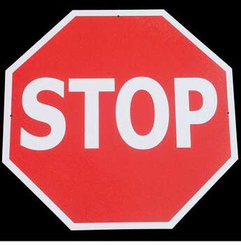 STOP PLÅTSKYLT 30x30cm