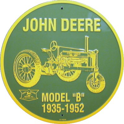 JOHN DEERE MODEL B PLÅTSKYLT 30cm