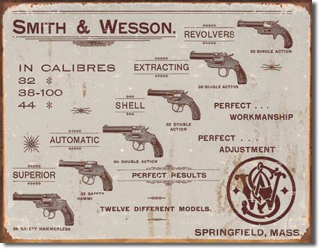 SMITH & WESSON PLÅTSKYLT 40,5x31,5cm