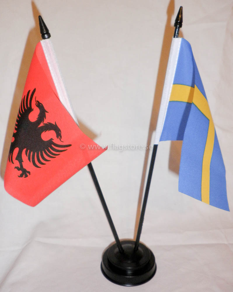 ALBANIEN HANDFLAGGA 15X10CM