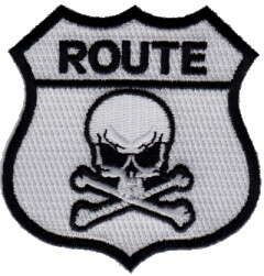 ROUTE DÖSKALLE TYGMÄRKE 77x73mm