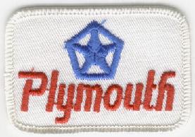 PLYMOUTH TYGMÄRKE 75x50mm