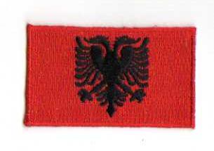ALBANIEN TYGMÄRKE 65x38mm