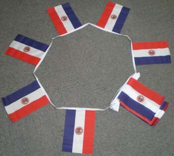 PARAGUAY FLAGGSPEL 6 METER LÅNGT MED 20 FLAGGOR