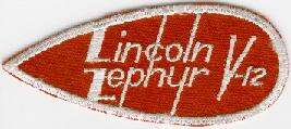 LINCOLN ZEPHYR V12 TYGMÄRKE 120x50mm