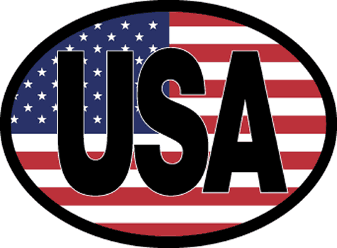 USA OVAL REFLEKTERANDE DEKAL