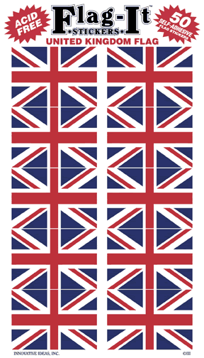 STORBRITANNIEN STICKERS I PAPPER 50ST 38X25MM