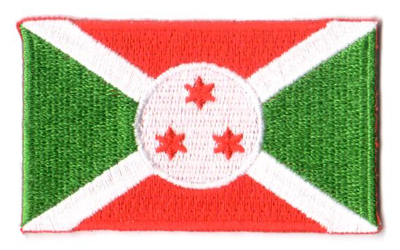 BURUNDI TYGMÄRKE 65X38mm