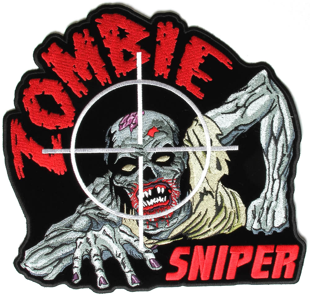 ZOMBIE SNIPER RYGGMÄRKE 255x242mm