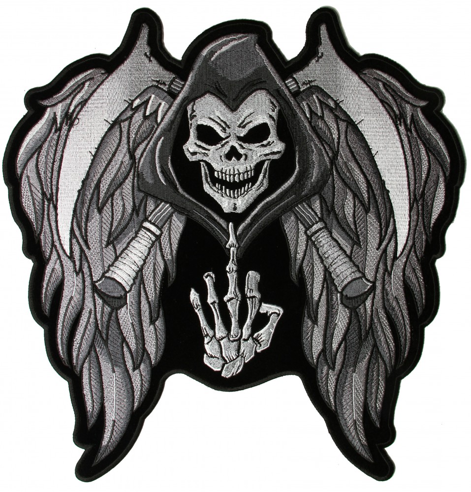 LIEMANNEN MED VINGAR RYGGMÄRKE THE REAPER 305x295mm