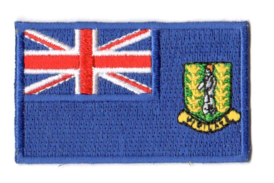 BRITTISKA JUNGFRUÖARNA TYGMÄRKE 65x38mm