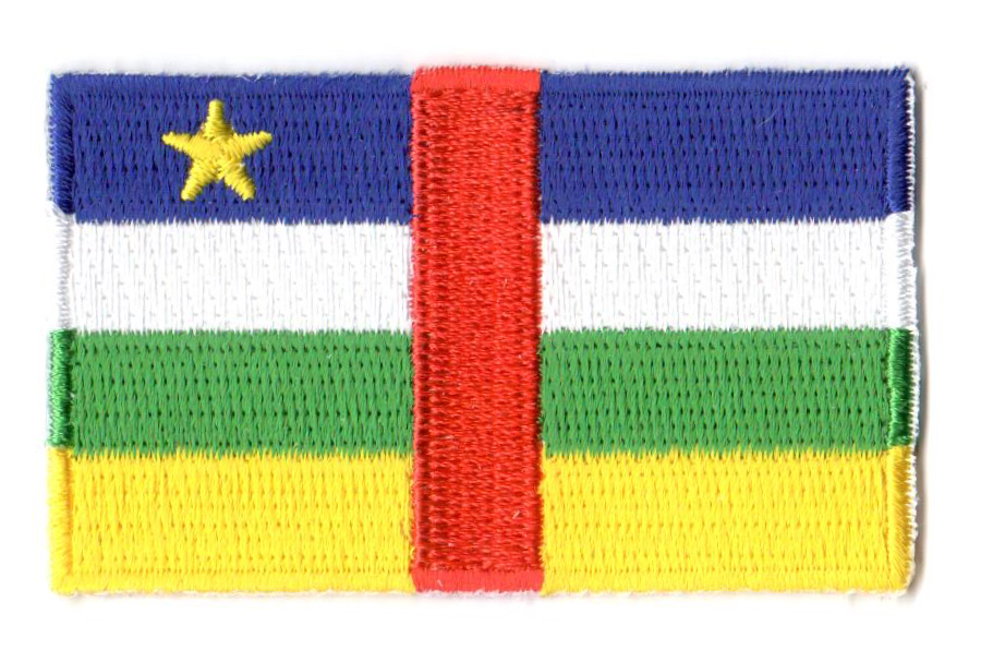 CENTRALAFRIKANSKA REPUBLIKEN TYGMÄRKE 65x38mm