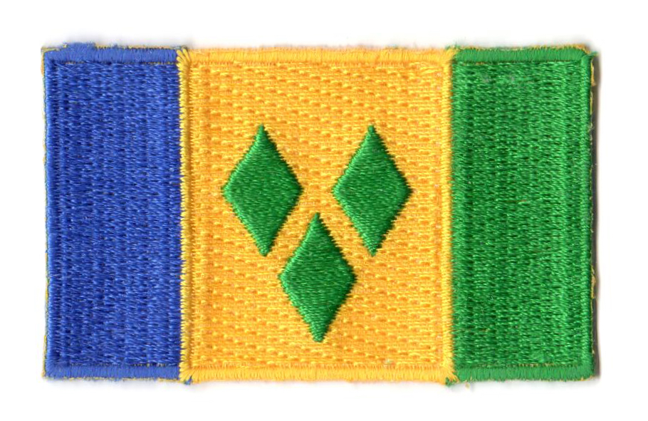 SAINT VINCENT OCH GRENADINERNA TYGMÄRKE 65x38mm