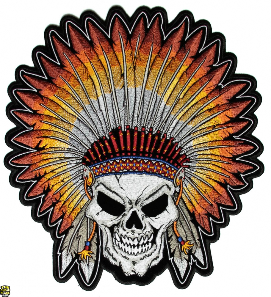 INDIAN DÖSKALLE RYGGMÄRKE 280x250mm