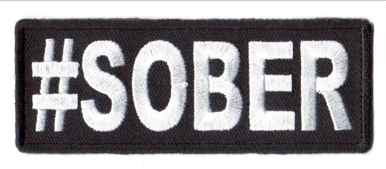 Hashtag Sober Tygmärke 101x38mm