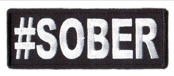 Hashtag Sober Tygmärke 101x38mm