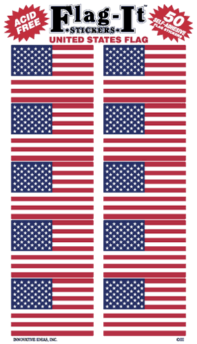 USA STICKERS I PAPPER 50ST 38X25MM