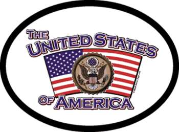 USA OVAL REFLEKTERANDE DEKAL