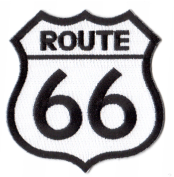 ROUTE 66 TYGMÄRKE 77x73mm