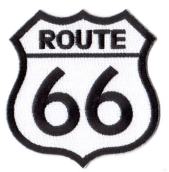 ROUTE 66 TYGMÄRKE 77x73mm