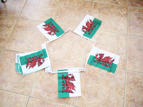 WALES FLAGGSPEL 6 METER OCH 20 FLAGGOR