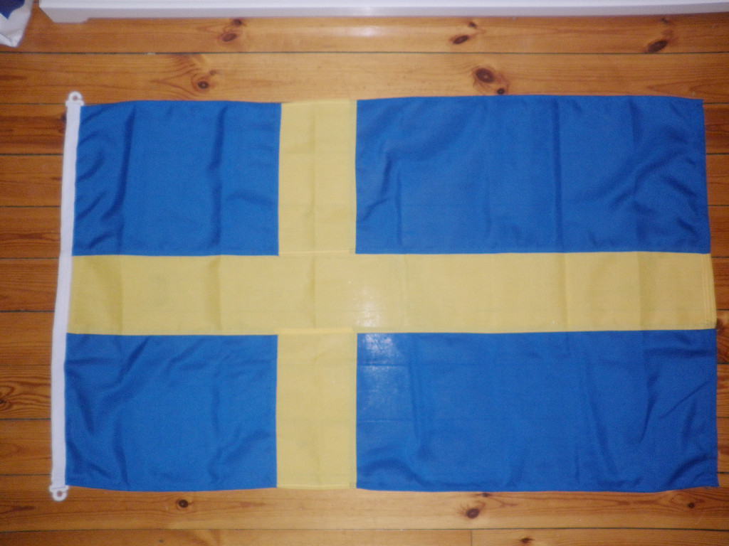 SVERIGE SYDD FLAGGA PREMINUM KVALITET 120X75CM FÖR FLAGGSTÅNG 4-5 METER