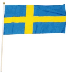 SVERIGE HANDFLAGGA 45X30CM