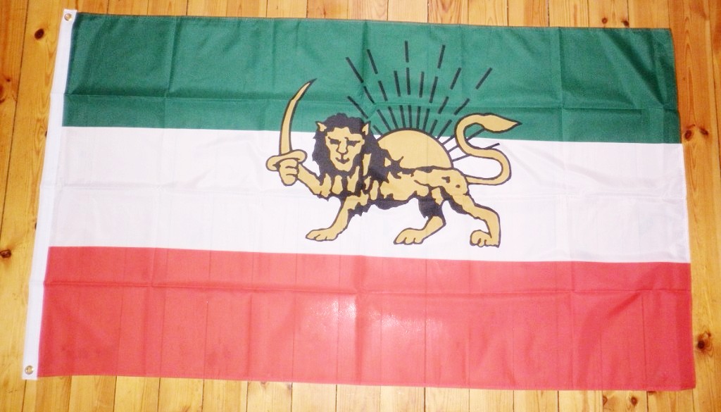 IRAN FLAGGA MED LEJON 150X90CM