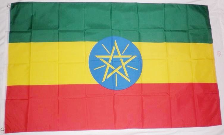 ETIOPIEN FLAGGA 150X90CM PENTAGRAM