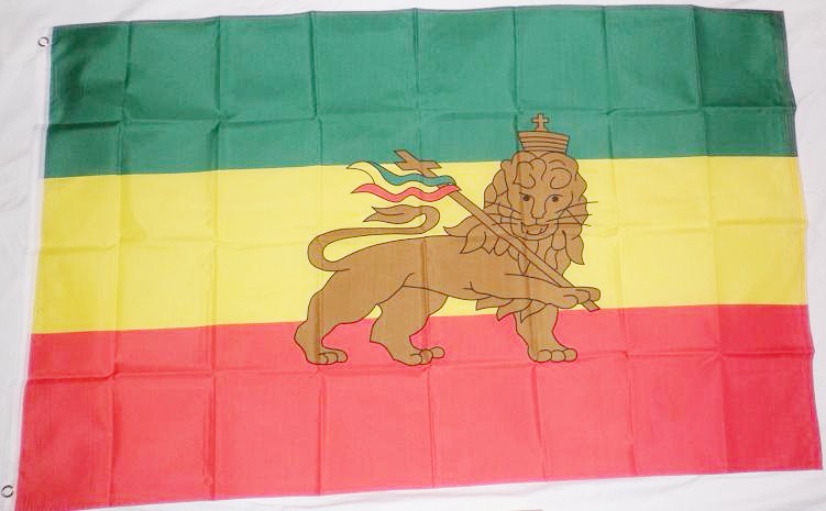 ETIOPIEN FLAGGA MED LEJON 90X60CM