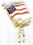 USA FLAGGA PIN MED ÄNGEL