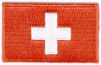 SCHWEIZ TYGMÄRKE 65x38mm