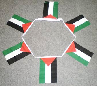 PALESTINA FLAGGSPEL 6 METER LÅNGT MED 20 FLAGGOR