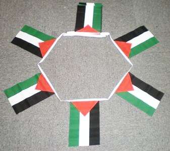 PALESTINA FLAGGSPEL 6 METER LÅNGT MED 20 FLAGGOR