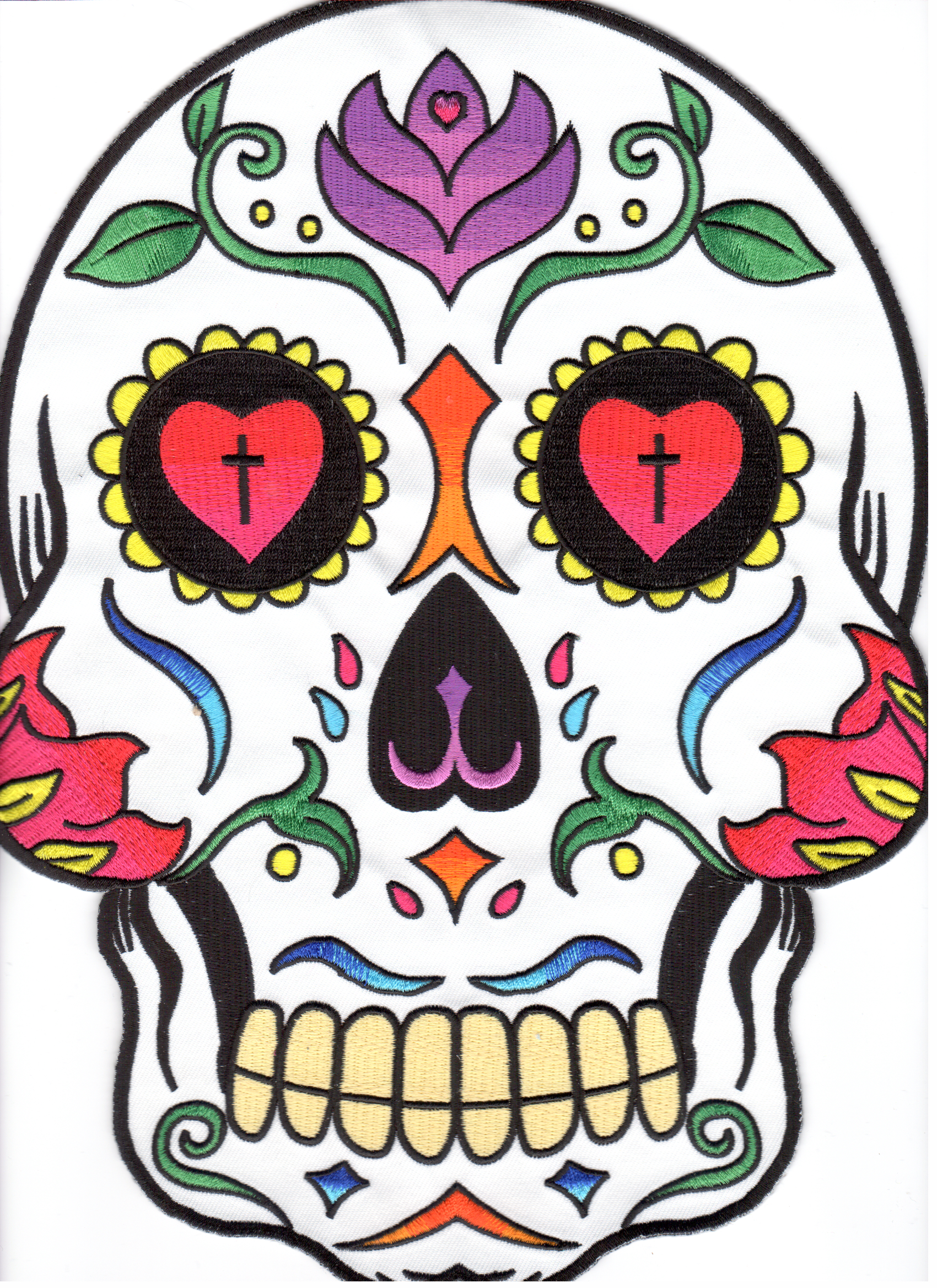 SUGAR SKULL RYGGMÄRKE 305x225mm